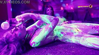 neon party gets wild with latina girls banging loud