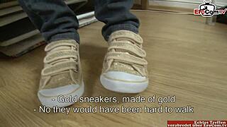 Skinny Black-Haired Girl Takes Anal Creampie at Casting Session with Big Cock