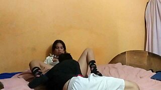 mi hermanastra colegiala begs for deepthroat and wild masturbation in crazy positions