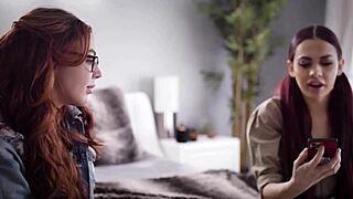 Tricky lesbian date with Mary Moody and Sabina Rouge licking passionately.