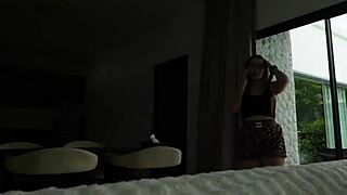 Stepsister wanted to suck her boyfriend's cock, but I beat her to it