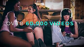 Hey, let's see who's the best cheerleader, Eliza Ibarra or Coco Lovelock, in this feral locker room scissoring!