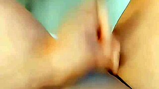 limp clitty rubbing turns into wild student masturbation on bed fantasy.