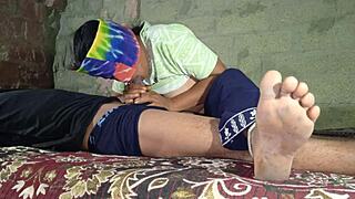 Bhabhi takes it deep in her mouth with sexy Indian amateur action in dorm