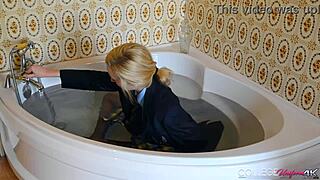 Sophia Smith's Wet Panties In College Uniform