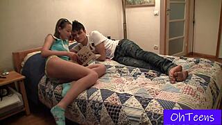 flora and sam in college dorm homemade video