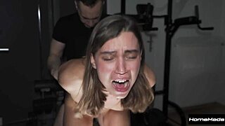 she rides and gives blowjob in rough college quickie.