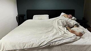 Two cocky lovers fuck the cuckold's wife in front of him at the party, with muff diving and creampie.