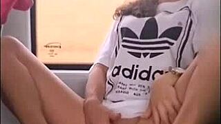 I saw this cute girl on the train sucking a lollipop.