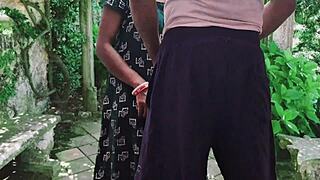 Girlfriend Blackmailed into Outdoor Party Fuck with Muscular Hairy Guy Moaning Loud