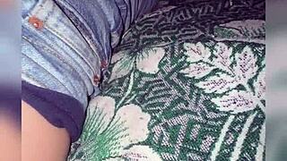 Cute blonde salon girl fucked, showing pink tits in real video.