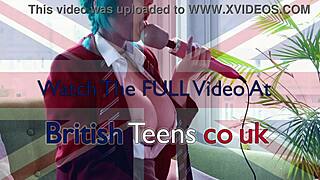 hot british alt college student plays with pussy till she cums, sexy tits and uniform