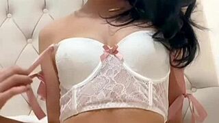 horny british teen slut masturbates solo on webcam 😈