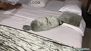 Horny student fucks security's big cock!