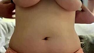 Amateur with Pierced Tits Stuffs Panties in Wet Pussy