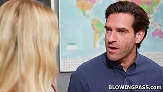 I’m a blonde teen student obsessed with my teacher’s big cock in every class