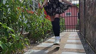 Hottie in Stockings Gets Tied by Rope and Tickled Until She Can't Stop Laughing