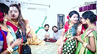 Desi Indian Brothers Share Four Wives in Gangbang