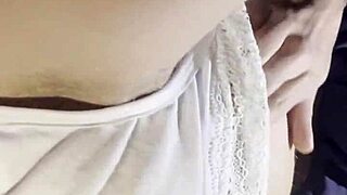 Hot brunette student masturbates and cums after studying