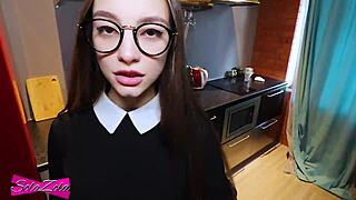 18yo perfect teen with glasses loves fucking amateur couple