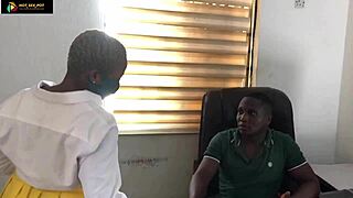 Damn! How did this naughty student bang her teacher in his office?