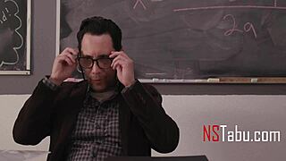 tiny cheerleader totally fulfills teacher's wildest classroom fantasy!