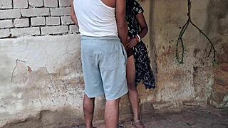 Look, in this tiny hut, husband pounds his wife hard tonight