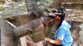 College Babe Gets Nailed in Abandoned Cemetery. Shocking Spot!