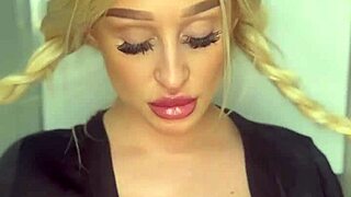 Horny College Girl Teases with Banana in Hand