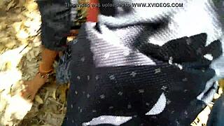 DESI GIRLFRIEND FUCKING BOYFRIEND HARDCORE DOGGY STYLE OUTDOOR WITH HORNY TITS AND HAIRY PUSSY!