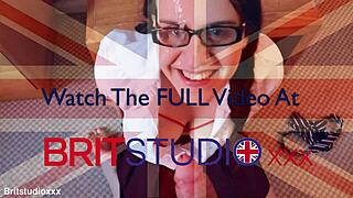 naughty british student makes step-dad cum in stockings!