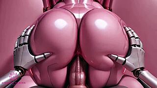 Pink robot bouncing on your cock to cum inside?