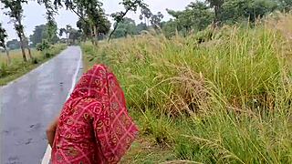 yo, check this new indian honeymoon couple banging outdoors with audio story