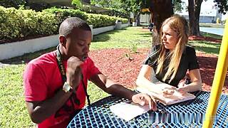 College professor sucking black dick.