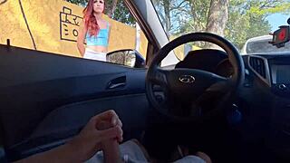 Risky Public Masturbation For Hot Redhead In Miniskirt.