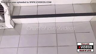 asian student in wild 3some with lesbian voyeur action outdoors