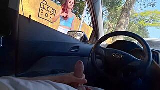Risky Public Masturbation For Hot Redhead In Miniskirt.