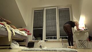 These hot petite 18+ college girls threw a wild lingerie party. Costumes and thongs everywhere!