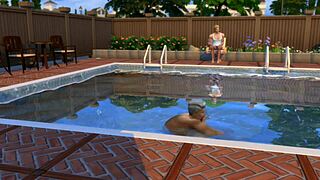 Ajay FUCKS the CHEERLEADING SQUAD POOLSIDE in Sims 4 Wicked Whims