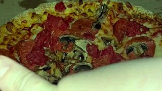 Pizza Female Masturbation Cum On Food