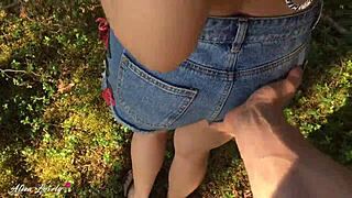 I watched a stranger bang her mouth and pussy outdoors