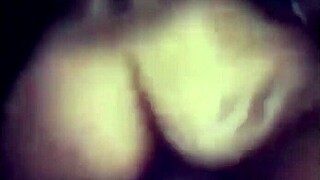 Blonde babe bouncing at college party