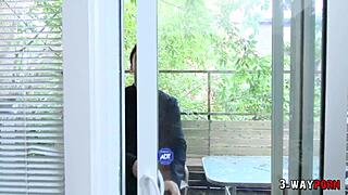 She gags on cock in 3-way porn, fit milf realtor nailed by 2 customers.