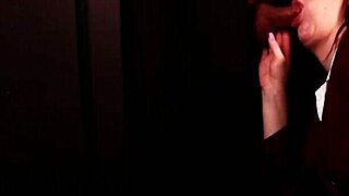 student sucks cock at the gloryhole in homemade lingerie