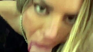 In this casting interview, petite blonde latina shakes natural tits during sloppy blowjob, rimming, and cum in mouth
