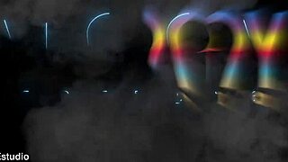 Tiny teen Lore's wild first DAP with three massive cocks.