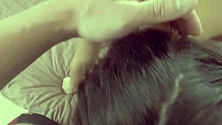 Stepsister of wife sucks my huge cock and takes it deep