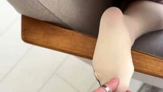 cute petite 18+ babe asks, 'play with my feet in socks?'