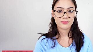 Ellie Nova Casting Creampie Tall Busty Teen Glasses Natural Tits Pov