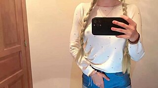 Cute Girl Films Herself in Mirror Before College, Gets SUPER HORNY